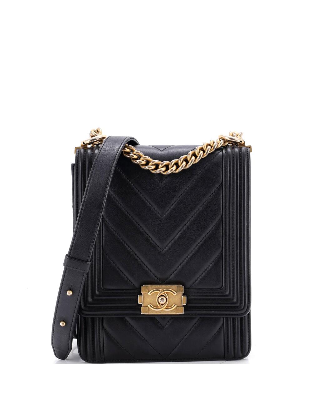 Chanel North South Boy Flap Bag Chevron #283516C39B
